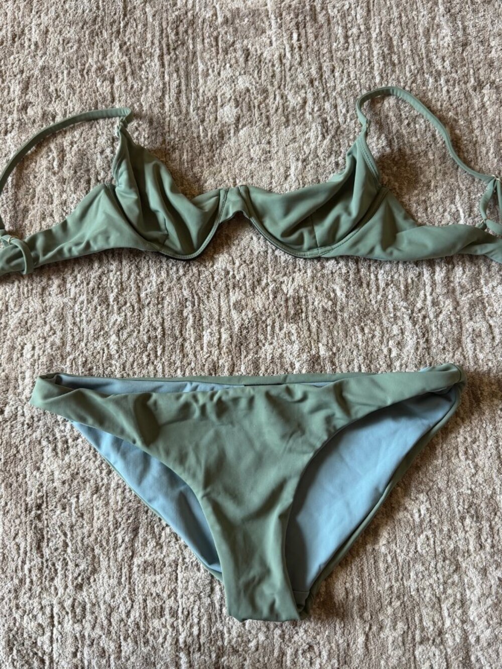 Fella Swim Sage Green Bikini Set - Top S / Bottom M